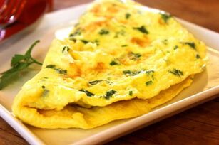 Steam breakfast omelette for gastritis
